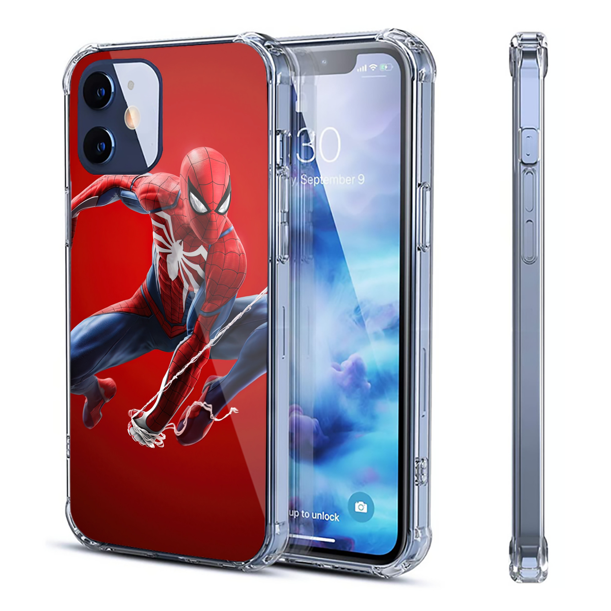 （画像用） Spider Man スパイダーマン 【iPhone 12シリーズ対応】透明スマホケース（クリアソフトケース）